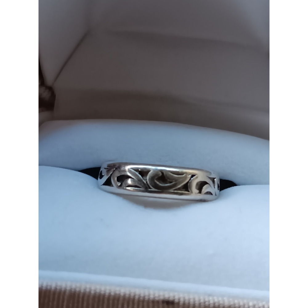 925 Sterling Silver Vintage Swirl Band Ring Size 7 & Half